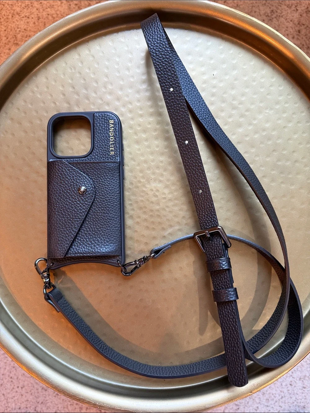Bandolier Hailey iPhone 16Pro Crossbody Case in Black/Pewter